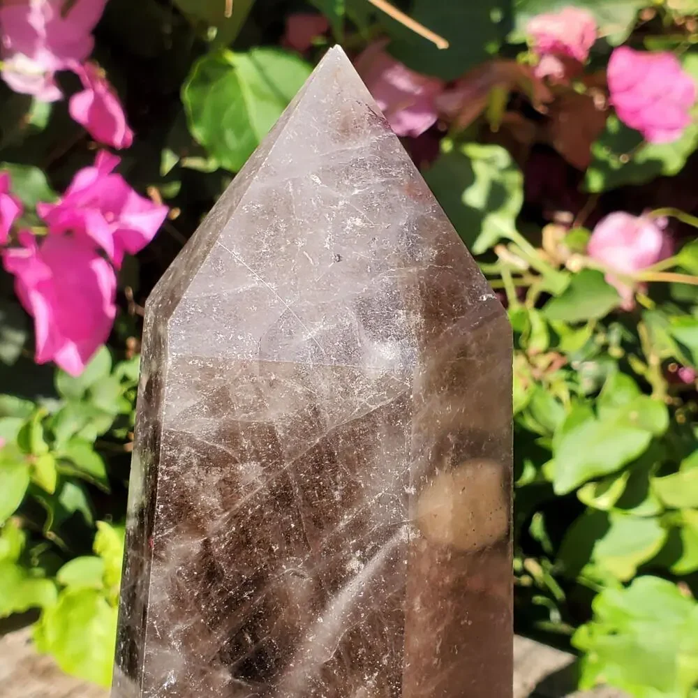 XL Black Rose Quartz Crystal Tower Point | 1460 Grams